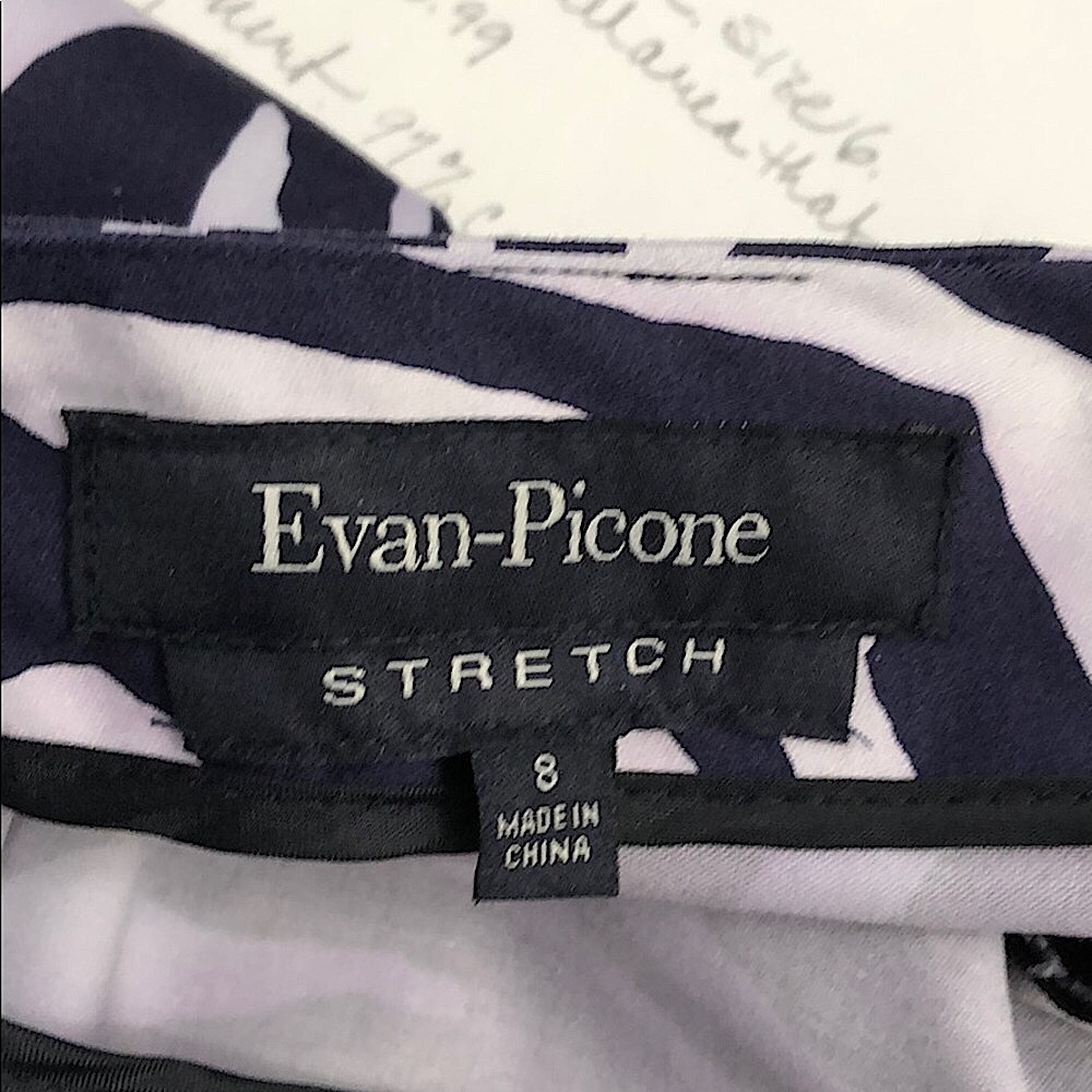 NWOT Navy & Lavender Zebra Print Pencil Skirt - Picture 6 of 7
